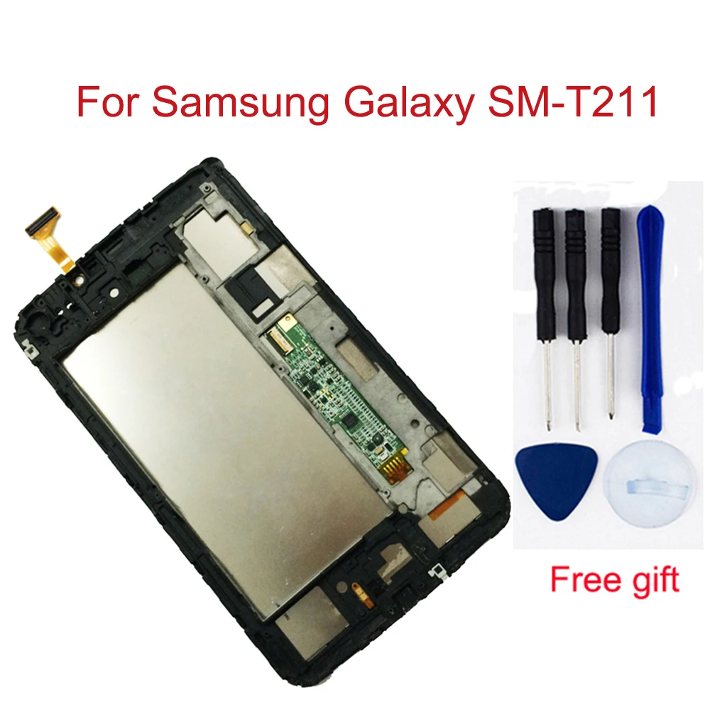Для samsung Galaxy Tab 3 7,0 SM-T211 T211 сенсорный экран дигитайзер стекло+ ЖК-дисплей панель монитор в сборе с рамкой