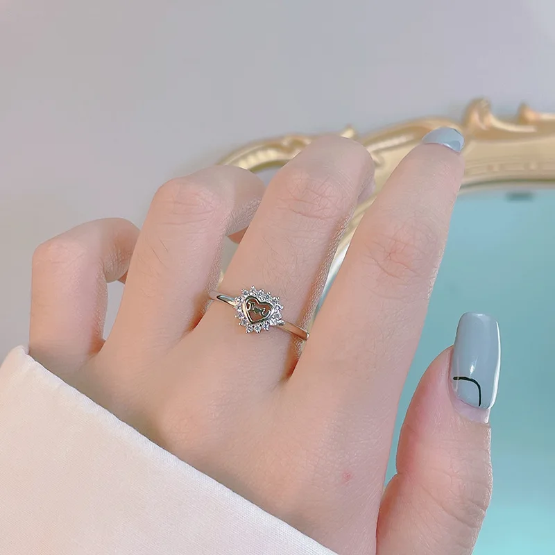 

Mi Xiong Love Hollow 925 Sterling Silver Rings for Women Luxury Jewelry Exquisite Elegant Wedding Engagement Romantic Classic