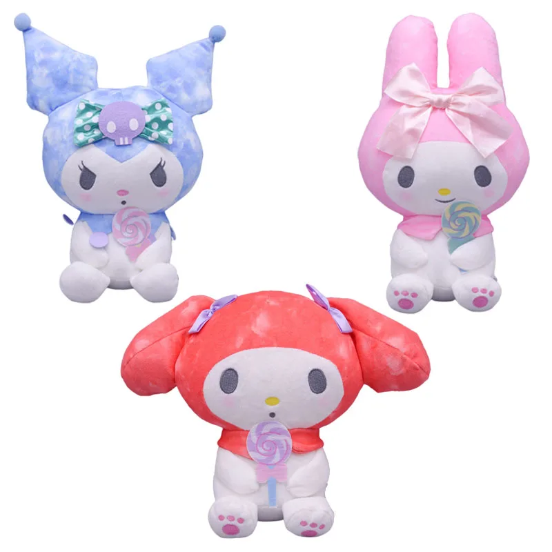 

24cm Cartoon Stuffed Plush Toy My Melody Kuromi Kawaii Cute Soft Plushie Boutique Doll Toys Decorations Ornaments Children Gifts
