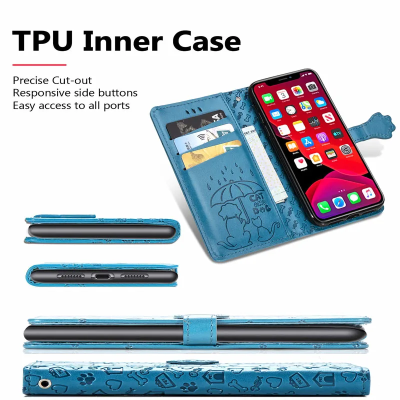 Leather Case For iPhone 11 Pro Max X XS XR 6 6s 7 8 Plus Magnetic Wallet Flip Card Holder Stand Phone Bags Cover | Мобильные