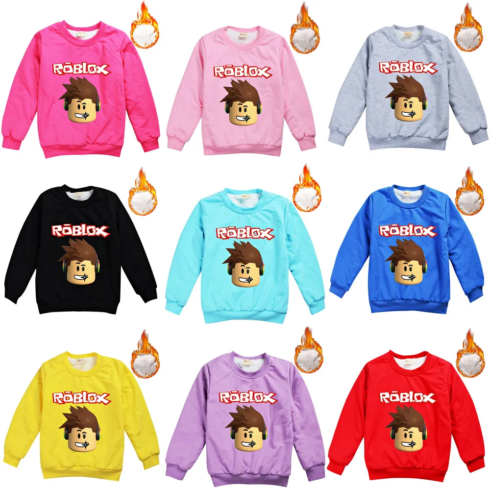 

Robloxing Neutral Kid Hoodies for Teen Girls Hoody Shirts Warm Velvet Long Sleeve Sweater Tops Boy tshirts Clothes