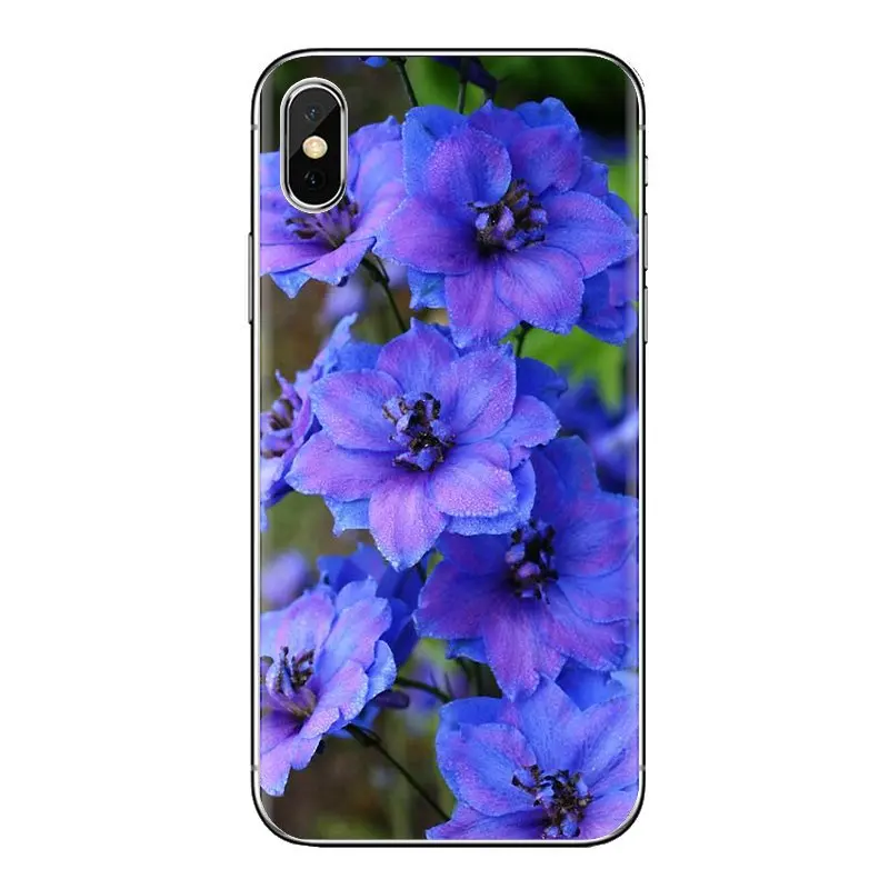 Чехол из ТПУ для sony Xperia Z Z1 Z2 Z3 Z5 compact M2 M4 M5 E3 T3 XA Aqua LG G4 G5 G3 G2 Mini Blue Cornflowers Butterfly Delphinium |