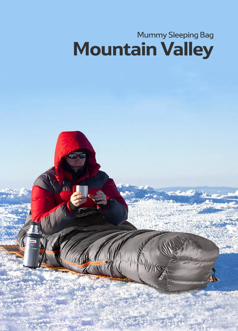 Naturehike Sleeping Bag 90% Filled Goose Down Mummy Thicken Windproof Warm Winter Down Sleeping Bag Ultralight 800FP