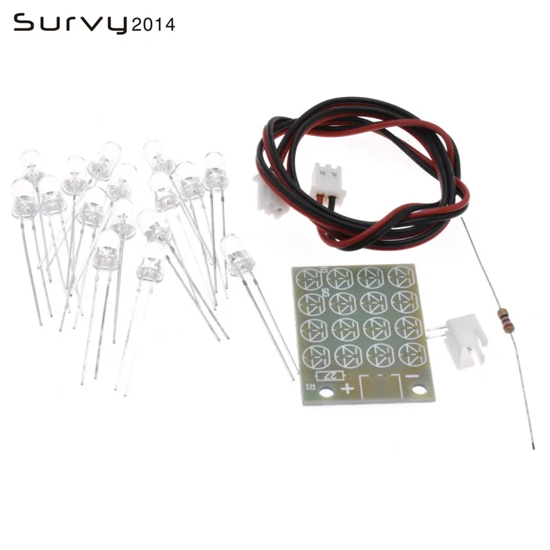 NE555 + CD4017 красно-синие двухцветные мигающие огни, набор для доски, тренировочные Наборы «сделай сам» для обучения, электронный комплект, электроника «сделай сам»