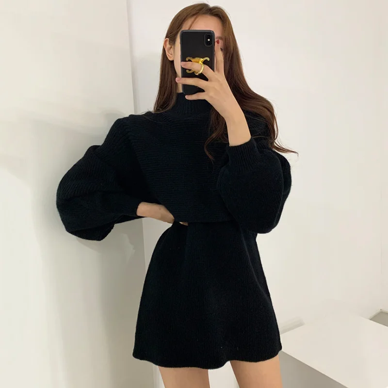 

Dressed in casual female mesh, set of two loose, long collar