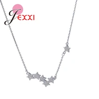 fast delivery 925 sterling silver crystal stars necklaces pendant statement necklace for women hot fashion jewelry accessory