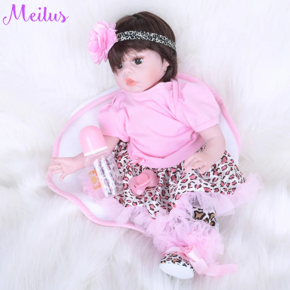 22 дюйма ручной работы новая кукла реборн Реалистичная мягкая ткань тела Куклы