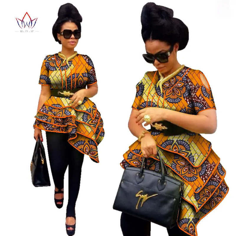 BRW Africa Style Women Modern Fashions Womens Tops Dashiki African Print Tops Shirt Plus Size M-6XL Women Clothing WY2576 - Цвет: 20