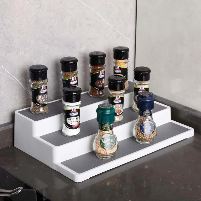 

3 Tier Seasoning Rack 3-layer Durable Spice Bottle Organizer Step Shelf Organizer Kitchen Seasoning Bottle Jar Stand