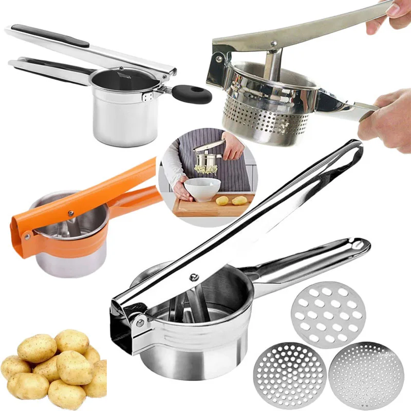 

Potato Mashers And Ricers Stainless Steel Kitchen Cooking Tools Manual Juicer Squeezer Pressure Mud Puree Kitchen Accessories