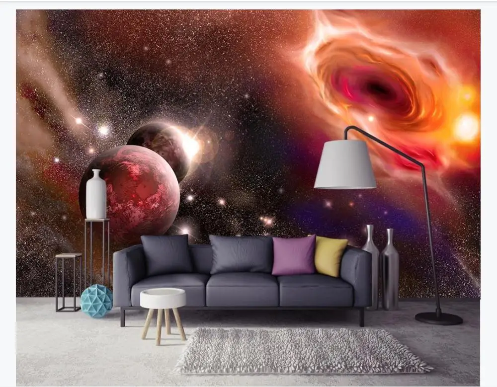 3d фотообои на заказ с изображением пламени красивой фантазии Вселенной