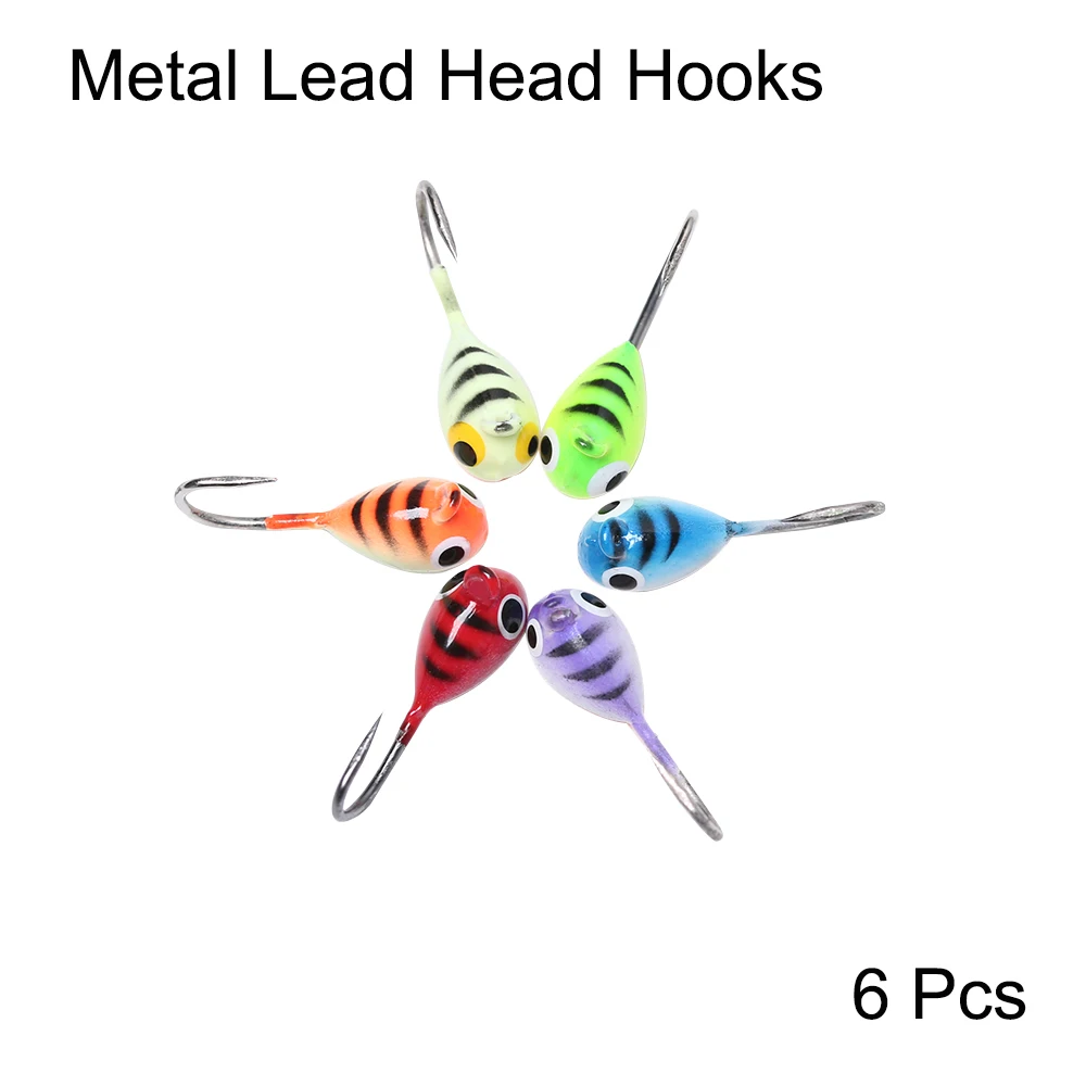 6 штук металлическая приманка со свинцовым крючки Мини в форме Кита для зимней
