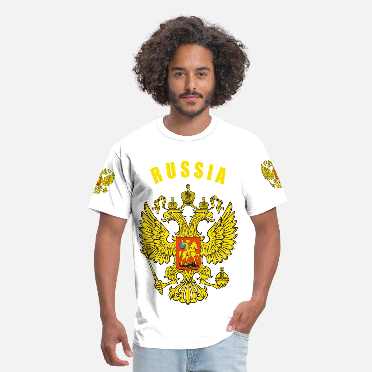 

New men's T-shirt 3D Russian thermal printing T-shirt summer casual tops fashion round neck shirt children adult size 110/6XL