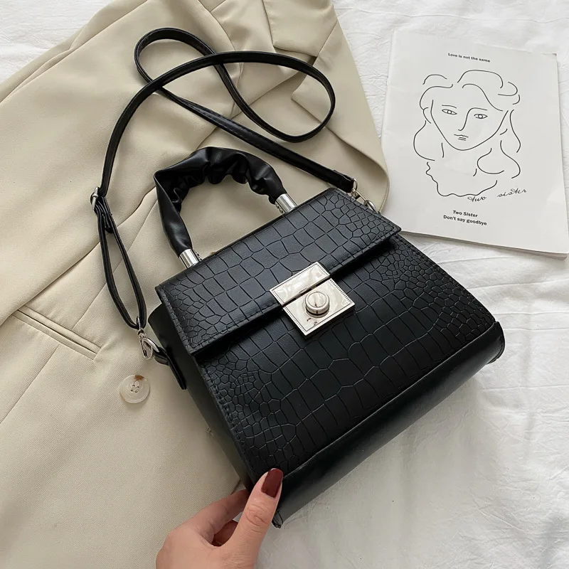 

Mini Stone Pattern PU Leather Crossbody Bags For Women 2021 Lock Designer Shoulder Simple Bag Female Travel Handbag bolso mujer