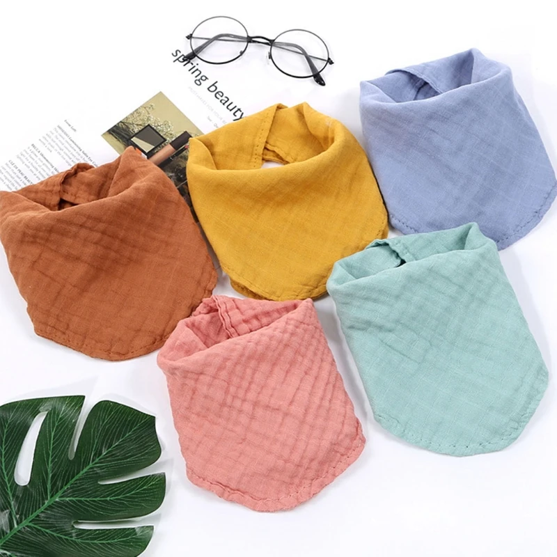 

Baby Infant Cotton Bib Newborn Solid Color Triangle Scarf Feeding Saliva Towel Bandana Burp Cloth Boys Girls Shower Gift