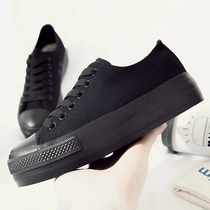 Женская повседневная обувь весенне осенняя парусиновая на плоской платформе со