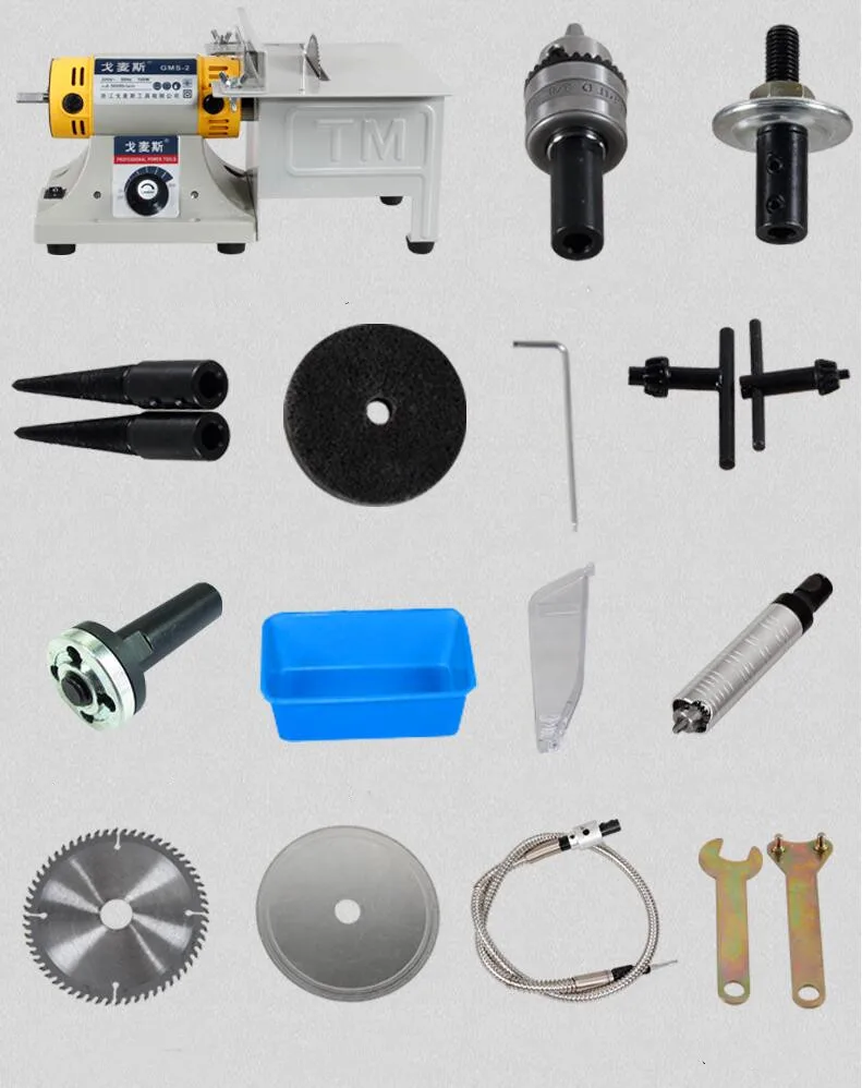 Многофункциональный Миниатюрный токарный станок электрический шлифовальный