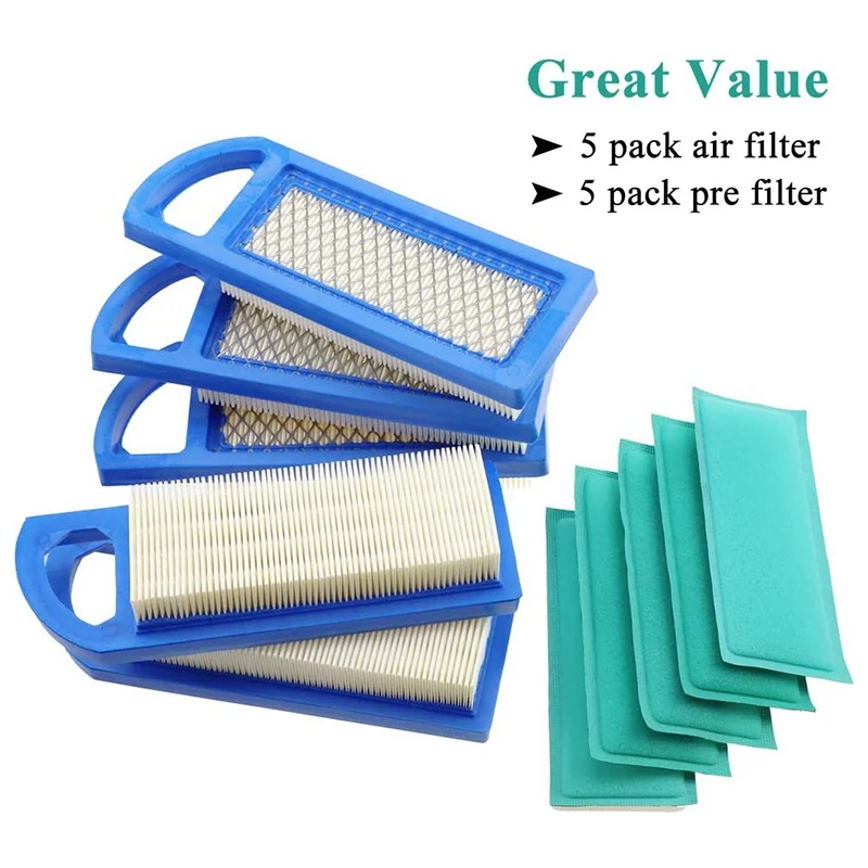 

Air Filter for 698083 697153 697015 Pre Filter 697634 795115 Stens 102-875 Oregon 30-122 Craftsman 33425, Pack of 5