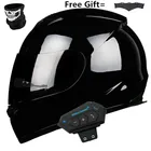 Мотоциклетный шлем, модульный шлем на все лицо, с Bluetooth