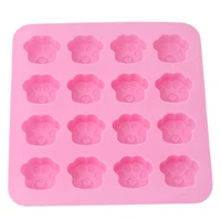 hot 16 holes cute pet cat dog paws silicone mold cookie chocolate soap mould diy fondant cake decorating tools kitchen baking