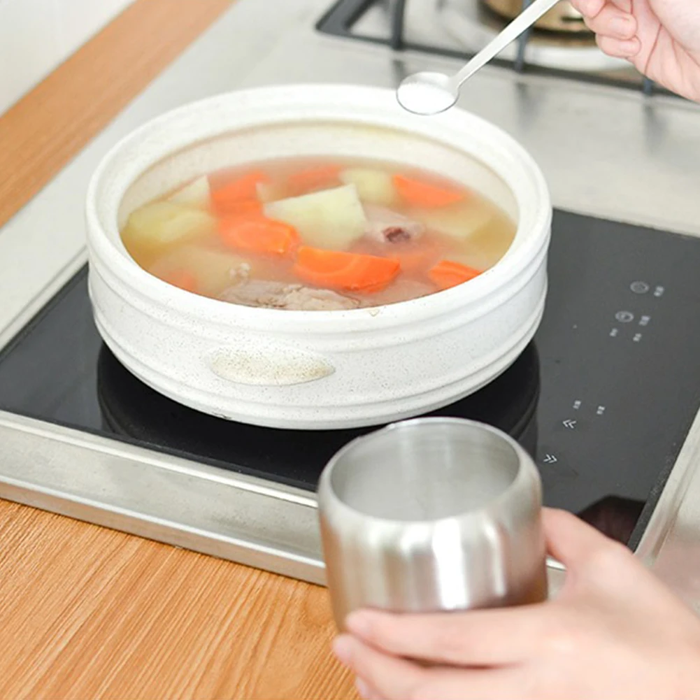 Household Sugar Bowl Coffee Salt Storage Silver Seasoning Jar Small Durable With Lid Spoon Kitchen Stainless Steel Condiment Pot | Дом и сад