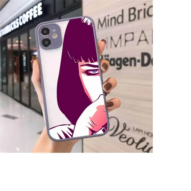 

Greatest movie ever made Pulp Fiction Phone Case Matte transparent For Gray iPhone 12 Mini 11 Pro XR XS Max 7 8 Plus X Cover