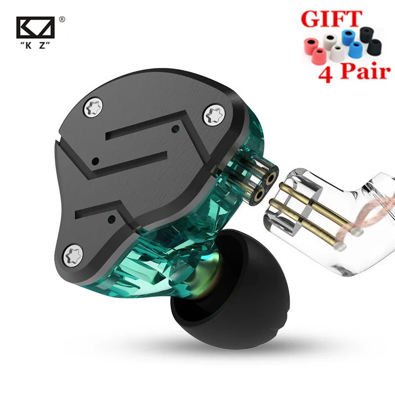KZ ZSN 1DD+ 1BA тяжелый бас Железный коммутационный кабель в ухо типа наушники HIFI подвижное железо четырехъядерный KZ ZS10 ZST AS10 BA10 ES4