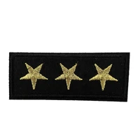 star parches miltares embroidered badge iron on patch for jacket shoulder badge embroidery black small badges army stickers