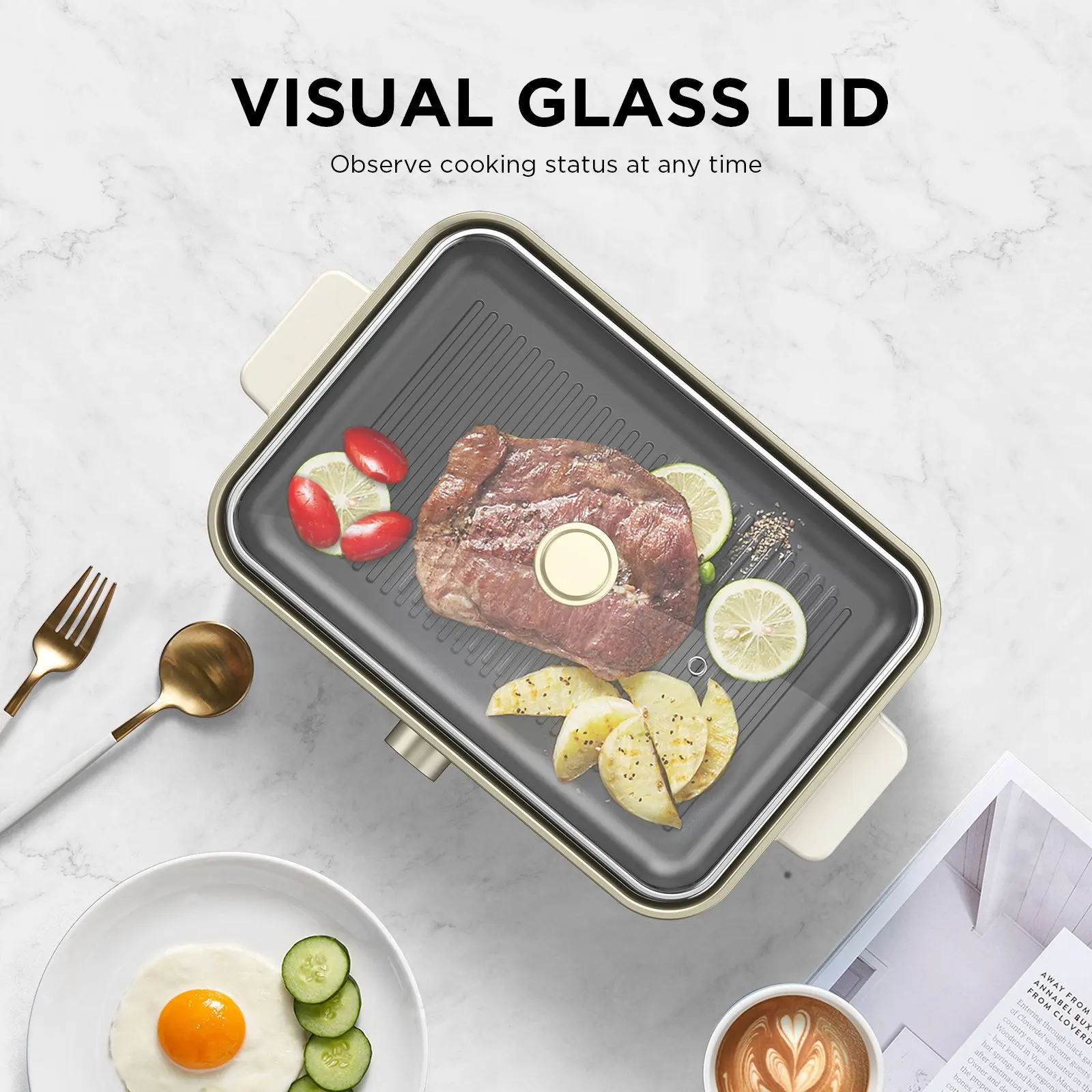 Домашняя многофункциональная кастрюля для приготовления пищи CalmDo 1400 Вт