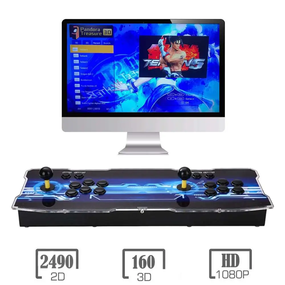 Black 3D Pandora игровой автомат | 2200 HD игры | 1280x720P | 2 игрока управления играми | добавить больше игр | Любимый список | Поддержка 4 игроков - Цвет: Black