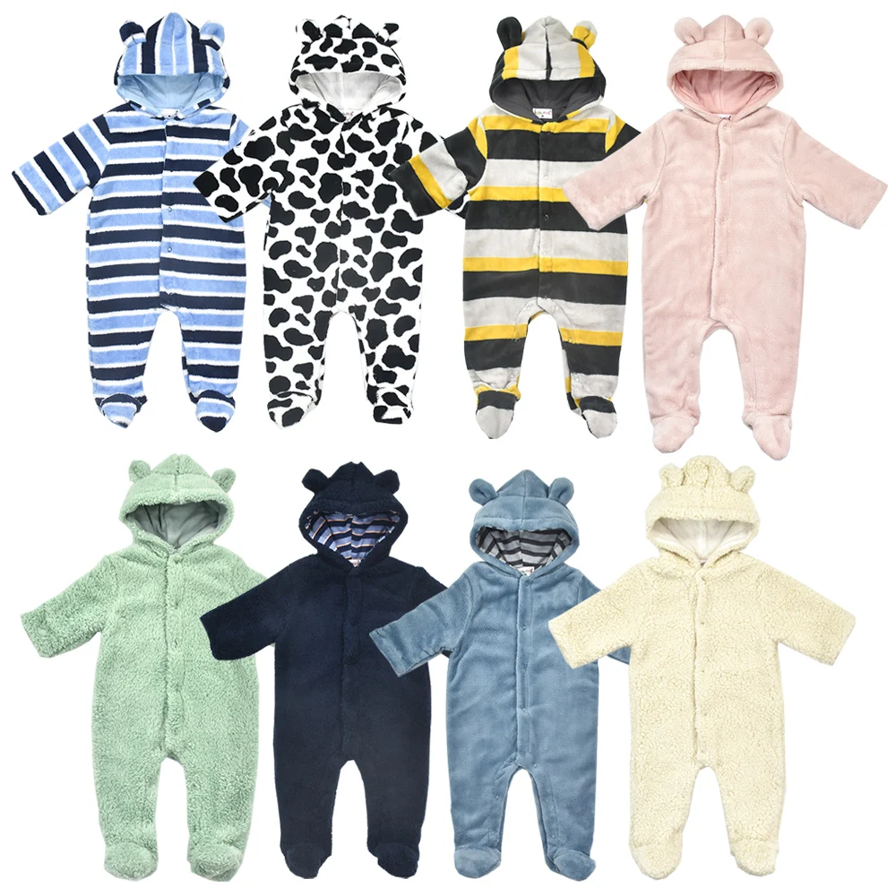 

0-12 Months Baby Footies Coral Velvet Double Layer Babies Girl Clothes Infantil Boys One Piece Unisex Cute Jumpsuit Infant New