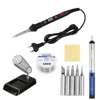 80w lcd digital soldering iron kit set with switch button temperature ddjustable welding tool accessories for home diyrepair