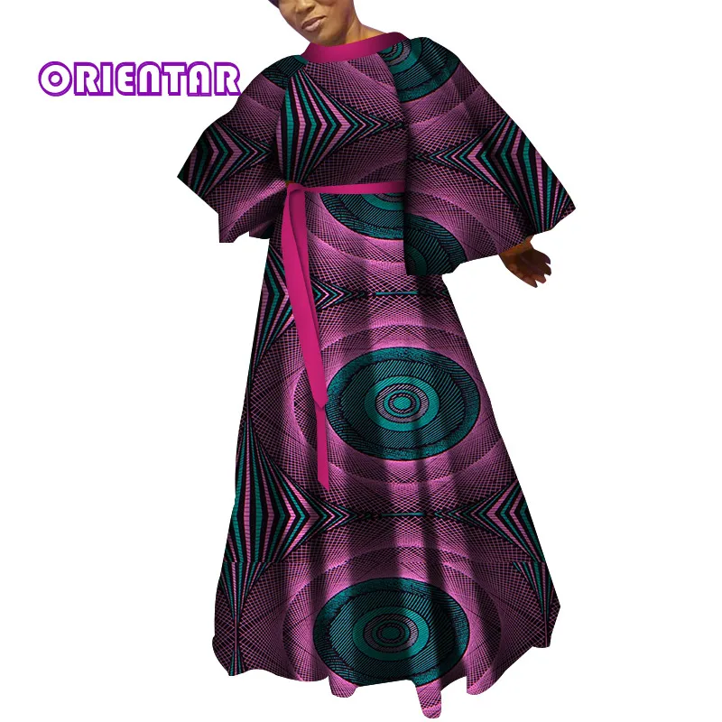 

Africa Dress for Women Traditional African Clothing Print Ankara Dresses Flare Sleeve Floor-Length Dashiki Plus Size 6XL WY3998