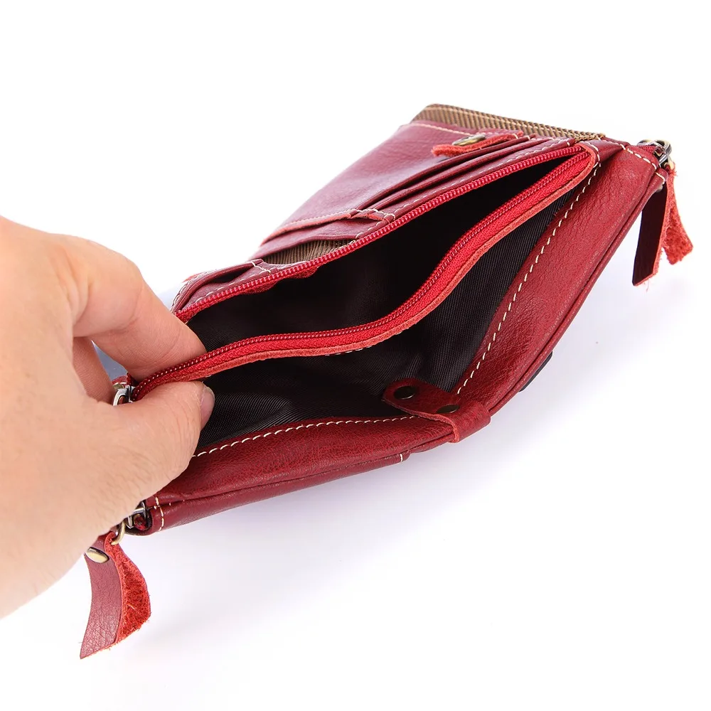 Модные женские кошельки из натуральной кожи с двойной молнией винтажный женский