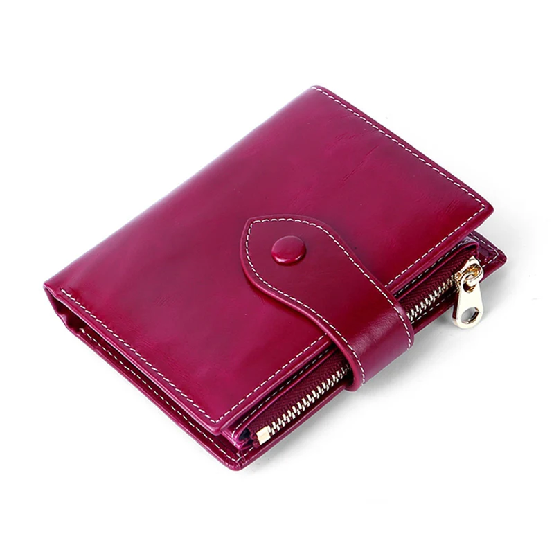 New Arrivals Genuine Leather Short Style Woman Zipper Purse For Ladies Large Capacity Women Wallet  Hot Brand Female Wallets
