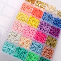 new soft clay diy beaded material children toy flat round polymer clay disc loose spacer bead making bracelet diy jewelry