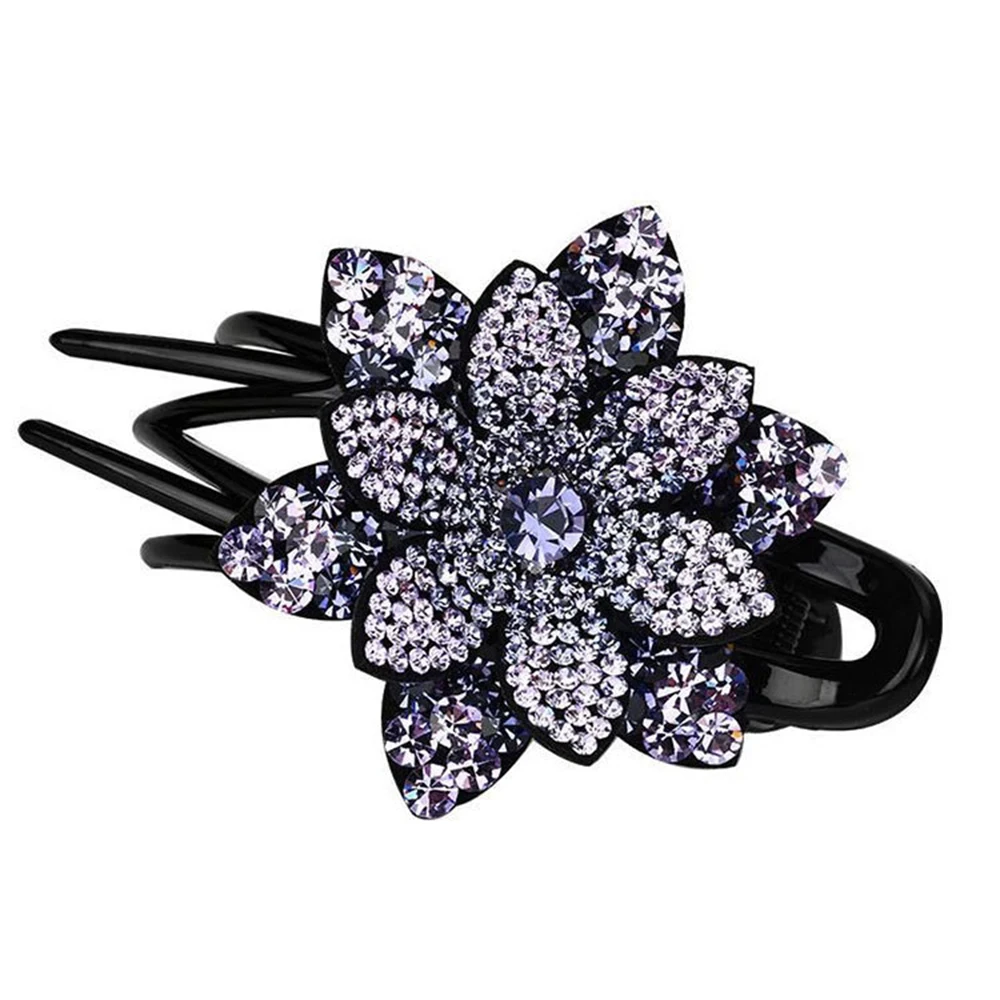 

Rhinestone Flower Duckbill Hair Claws Vintage Hair Clips Hair Accessories For Women Shinning Hairpin Ponytail Headwear
