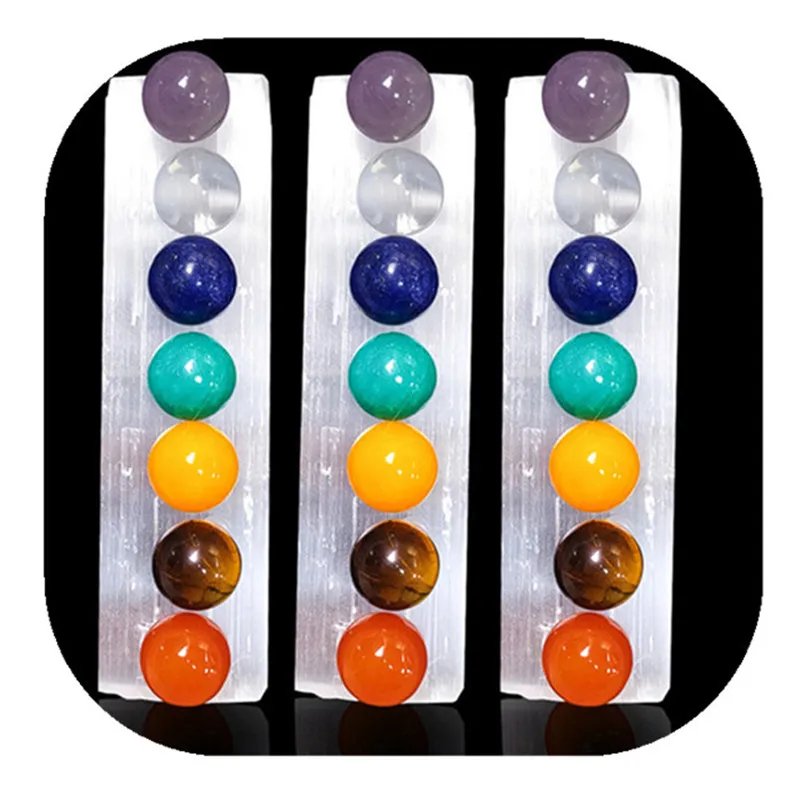 

7 бусин чакр, селенитная палочка, натуральный кварц, ручная работа, кристалл, опутанные камни для заживления рейки