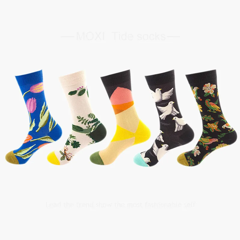 

Fashion Autumn Winter Sky Cycling Running Soccer Football Socks Men's Cotton Medium Length Socks Calcetines Ciclismo Meia Socks