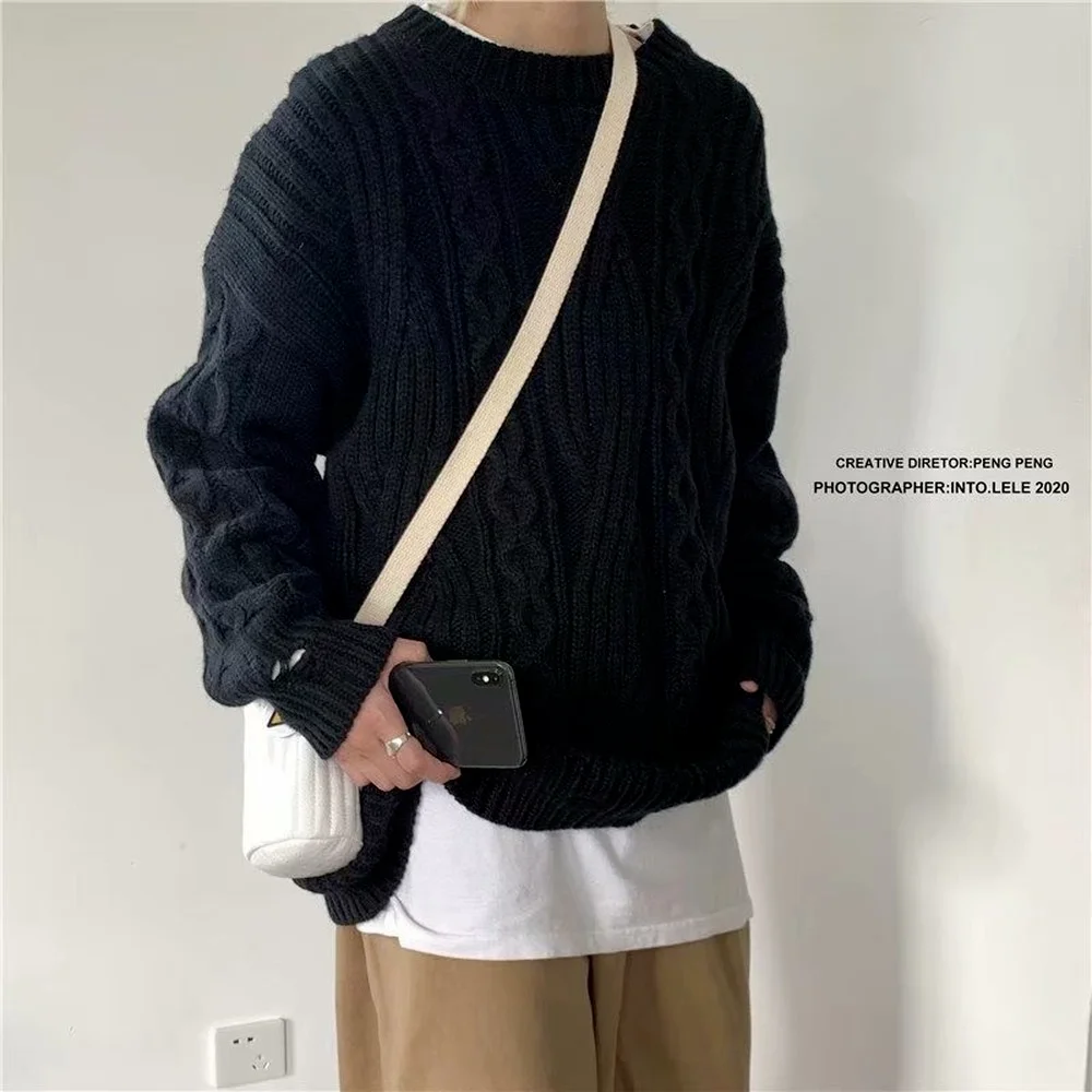 Зимний серый вязаный свитер на грубой подкладке джемпер теплый свитеры оверсайз