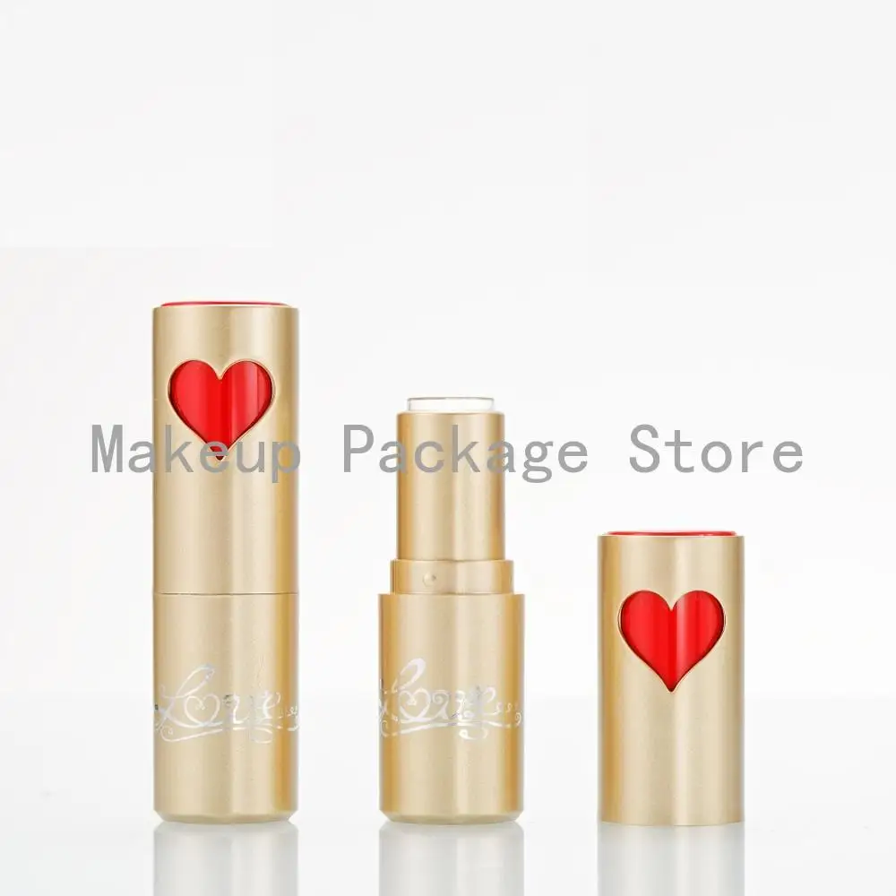 

10/30/50pcs Lipstick Tube Cylinder Black Gold Heart 12.1mm Empty Lipstick Shell Cosmetics Refillable Container DIY Material
