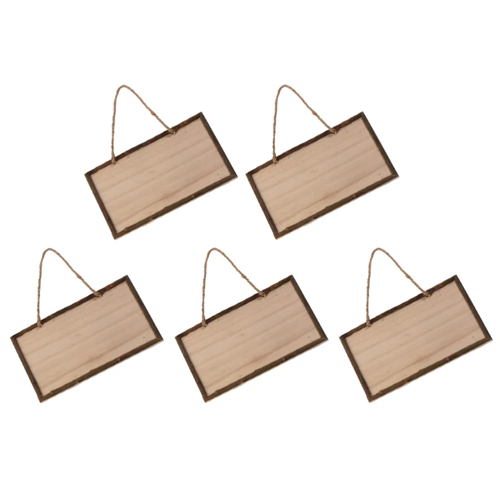 

5pcs Natural Wooden Sign DIY Painting Hanging Wood Plaque Party DIY Decor
