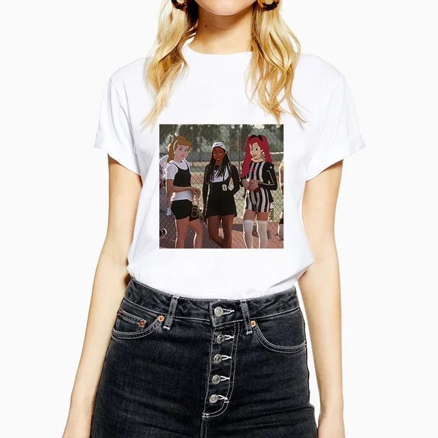 Новое поступление женская футболка с забавным принтом в стиле Харадзюку круглым