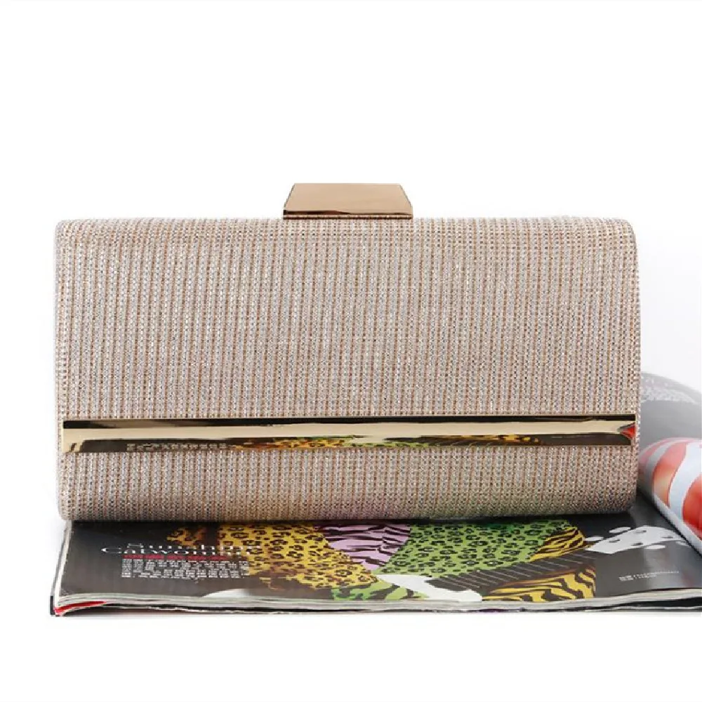 

Fashion dinner bag new metal flash straw banquet hand bag pure handmade three fold bag simple casual shoulder cross-body bag
