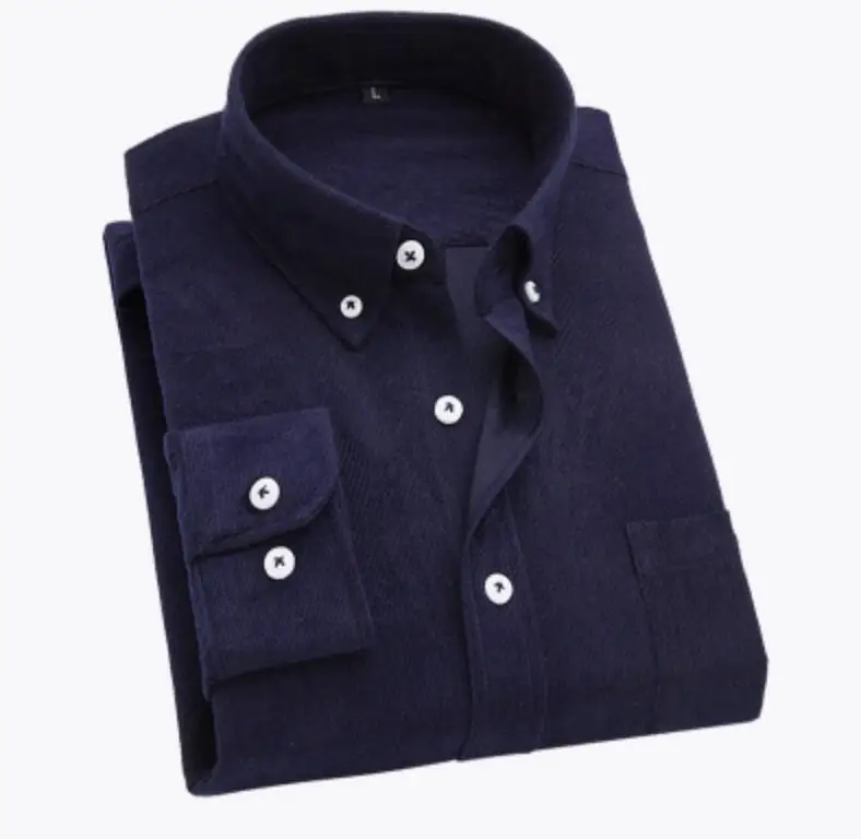 

2021 Newest Design Hot Sale Solid Slim Fit Long Sleeve Corduroy Casual Shirt for Men Longsleeve Shirt for Men