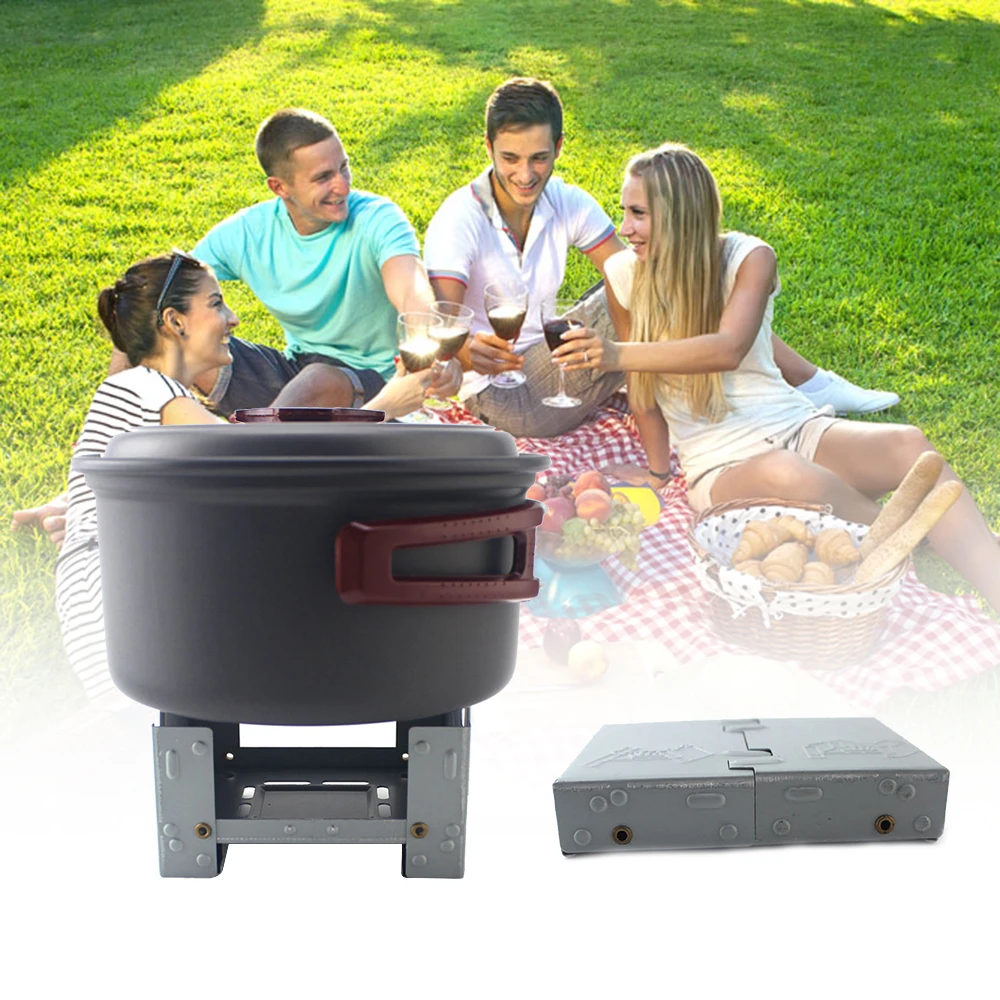 Уличная плита для пикника твердая топливная портативная однотонная спиртовая