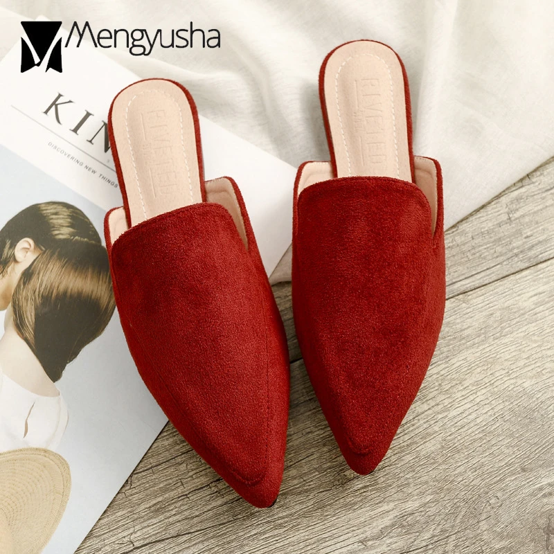 2020 размера плюс 41/42 шлёпанцы для женщин женская обувь из матовой кожи Женская без