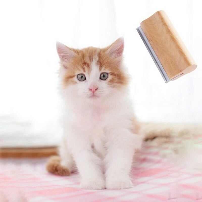 

Pet Hair Removal Comb Solid Wood Handle Stainless Steel Edges Dog Groom Comb JAN88