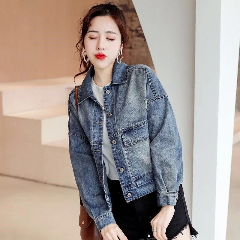 

Jean Coat Women Short Style Spring and Autumn Women Clothing New Thin Fashion Casual Harajuku Style Jacket