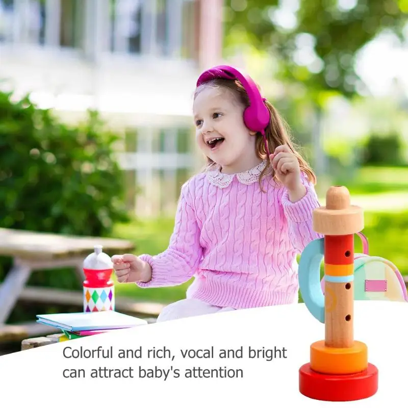 Детский деревянный вертикальный свисток труба игрушки для детей портативный